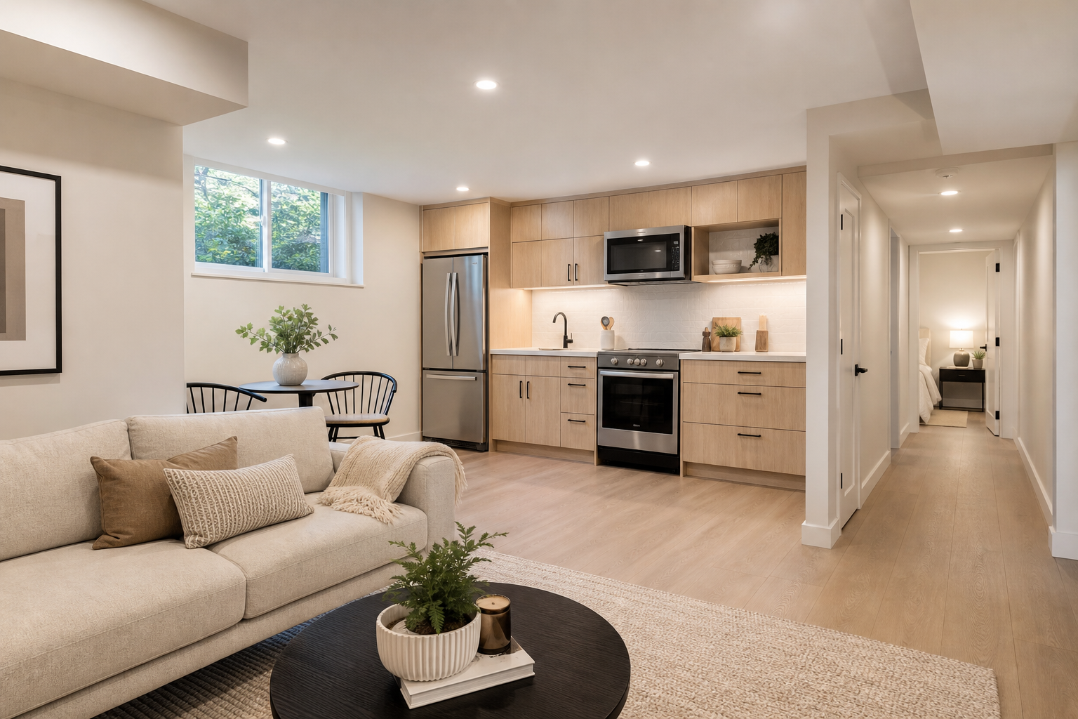 Finished basement and legal rental suite in Ontario