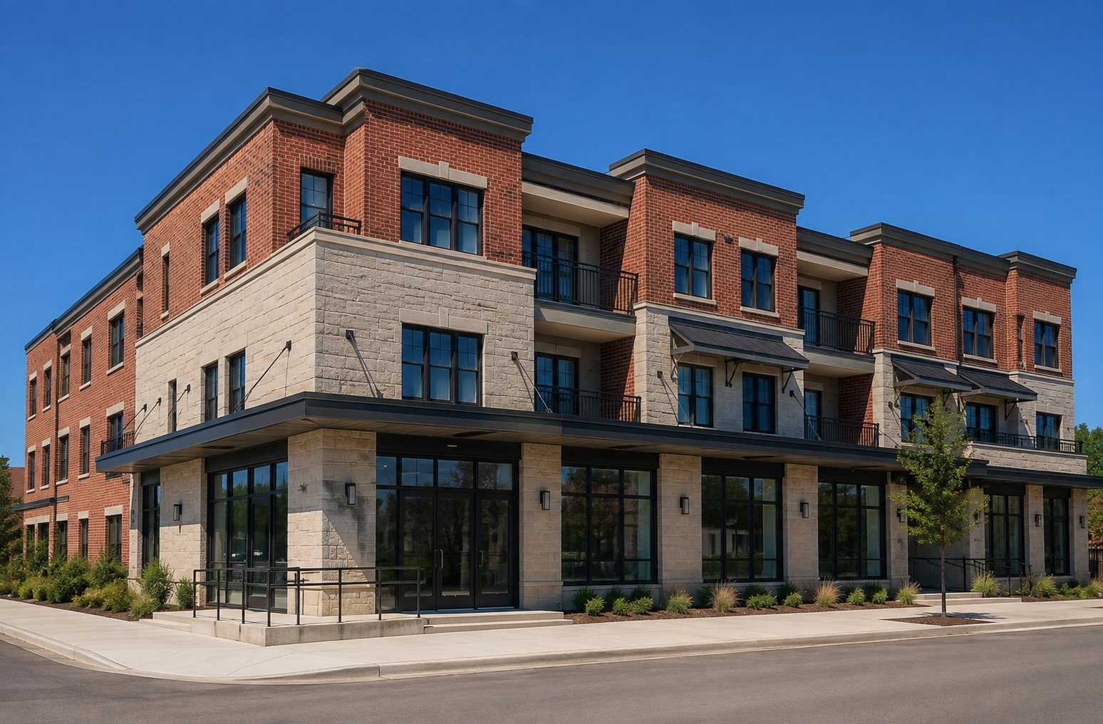 Updated mixed-use building with commercial frontage and residential levels