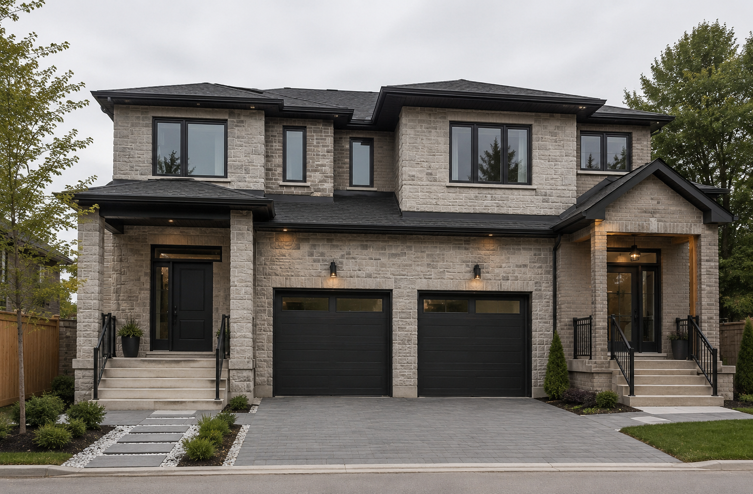 Converted duplex with two clearly defined residential entrances