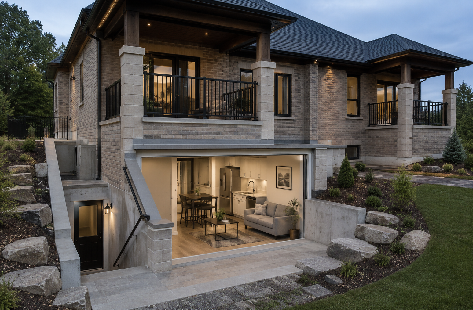 Property concept with an independent lower-level suite and separate entrance