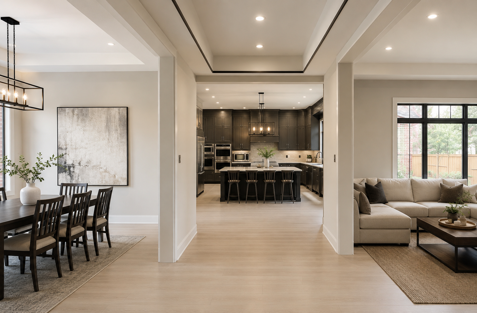 Bright open-plan interior created through a main-floor reconfiguration